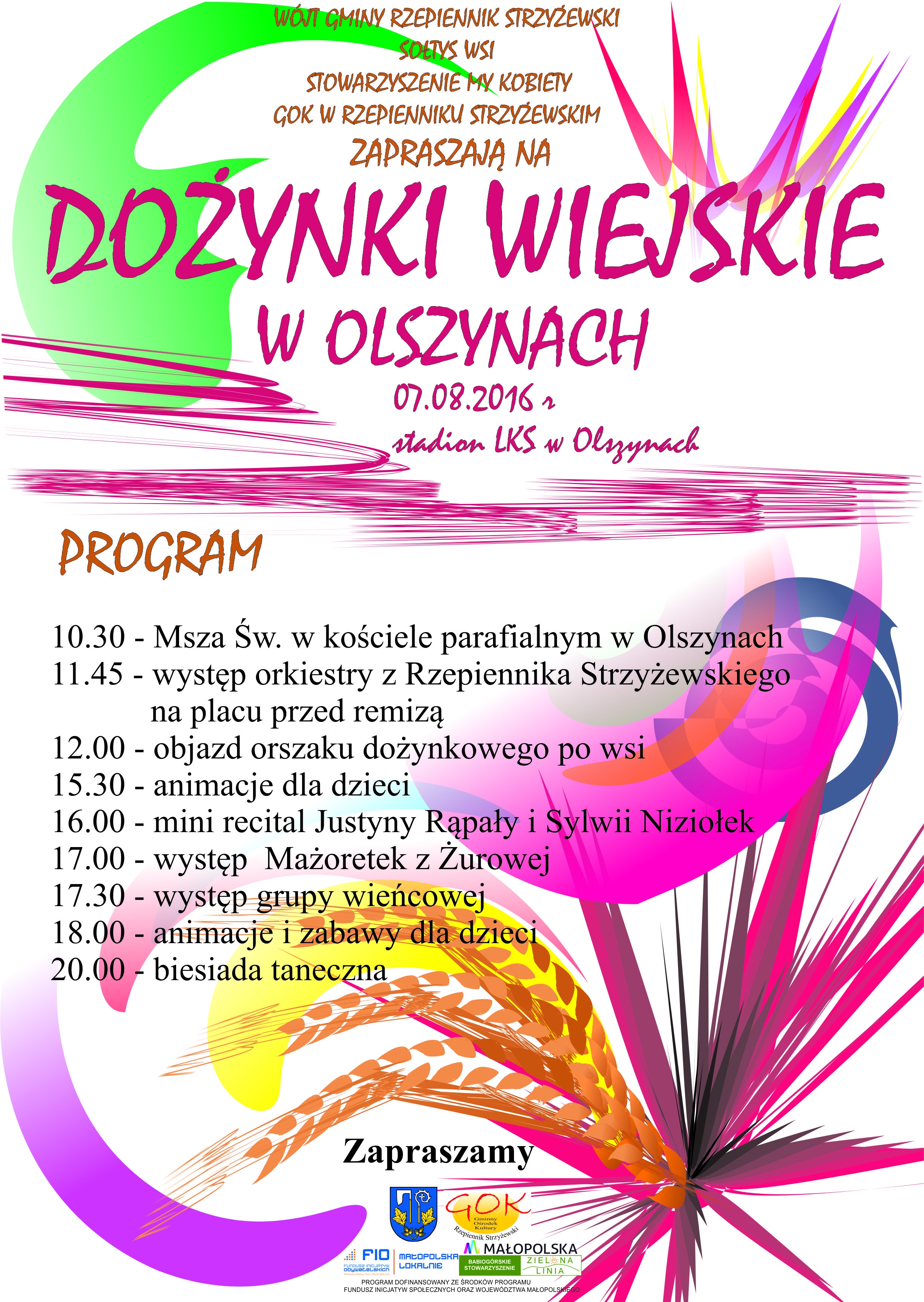 Dożynki Wiejskie w Olszynach w najbliższą niedzielę